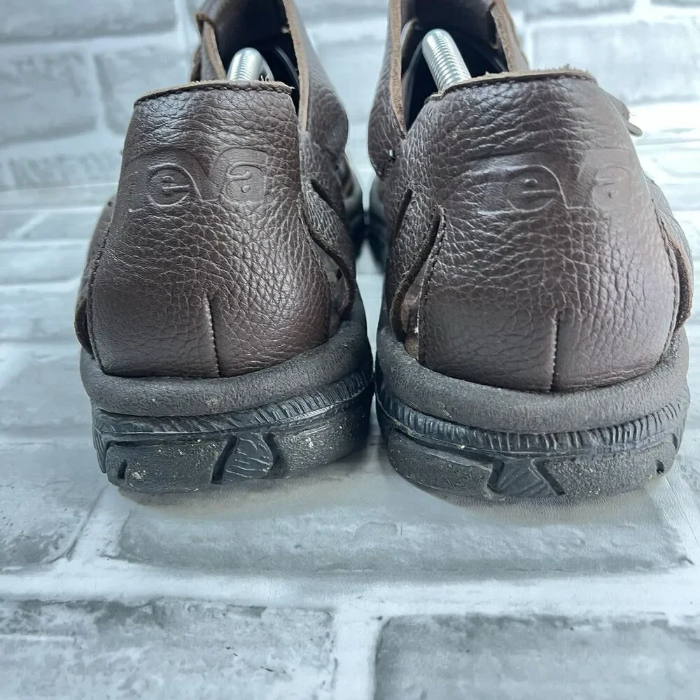 Teva Cross Up Men's Size 12 Brown Soft Leather Strappy Fisherman Comfort Sandal